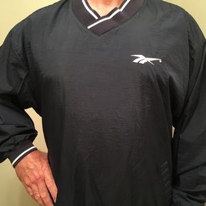 Reebok navy nylon pull over jacket size XL